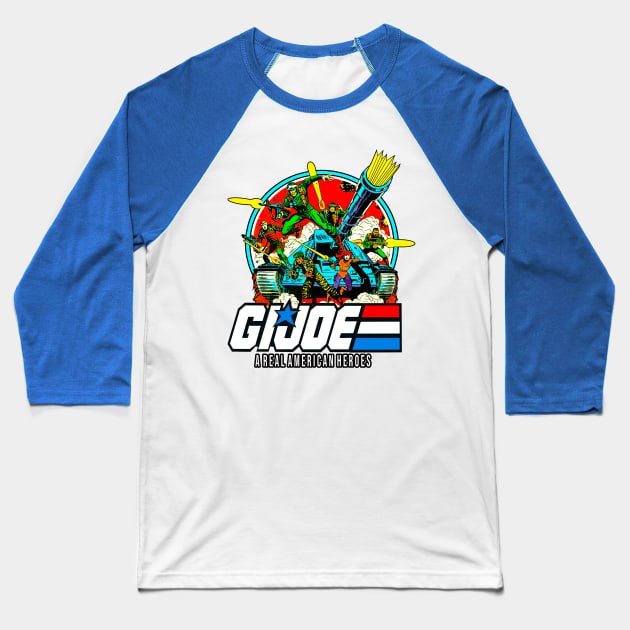 Real American Heroes - Gi Joe Baseball T-Shirt by Niko Neon